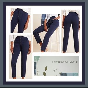 Anthropologie Navy Button-Up Pants Size 12